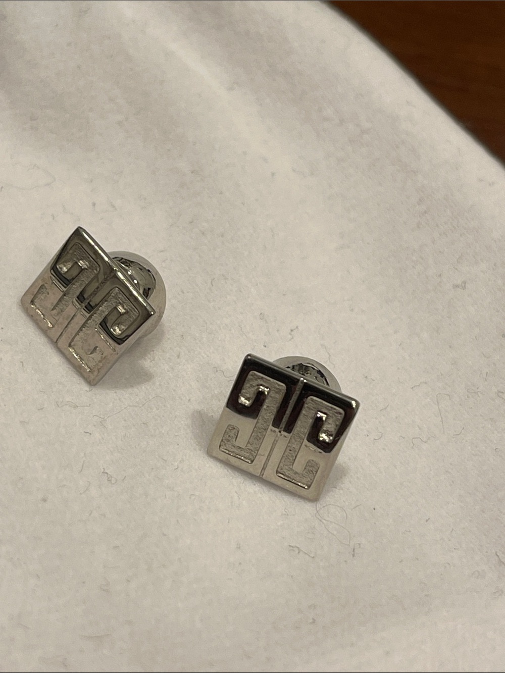 Givenchy Silver Square Earrings